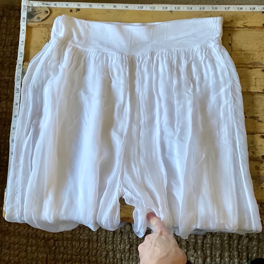 BELLE FRANCE WHITE PANTS ITALY BEACH BOHO VIBES - Picture 4 of 11